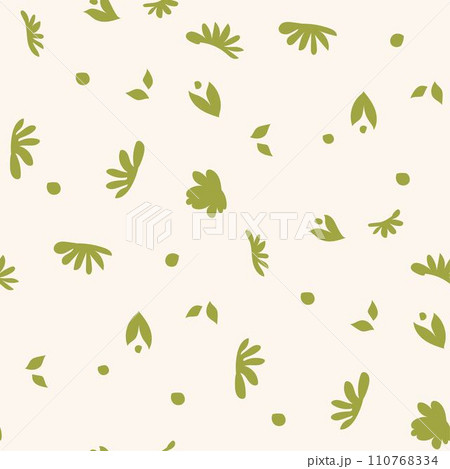 Blooming flower parts silhouettes, vintage print 110768334