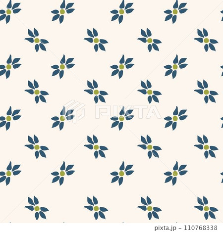 Minimalist simple flowers with leaves, pattern 110768338