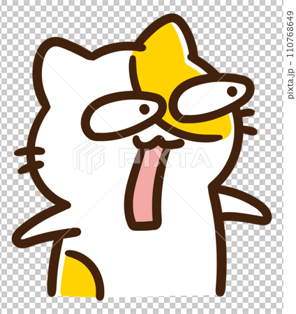 Deformed illustration of a cute cat character whose eyeballs are so surprised that they pop out Deformed illustration of a cute cat character whose eyeballs are so surprised that they pop out 110768649