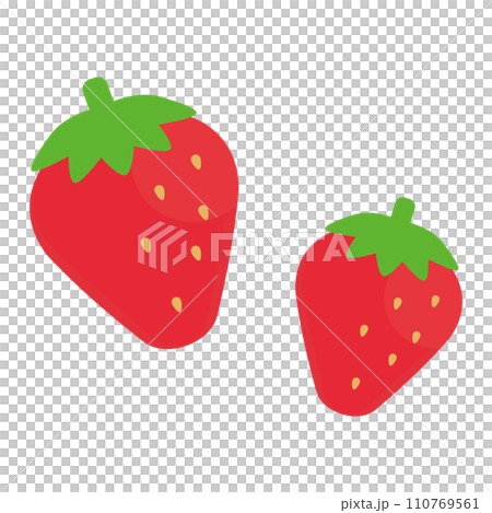 簡單可愛的草莓插畫（平面設計） 110769561