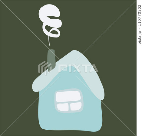 Old crooked house with Smoke out the Chimney. Isolated clipart cartoon fun. Vector illustration in cartoon style. A home With Window. Children drawing template for Card, Poster, Book. Old crooked house with Smoke out the Chimney. Isolated clipart cartoon fun. Vector illustration in cartoon style. A home With Window. Children drawing template for Card, Poster, Book. 110770502