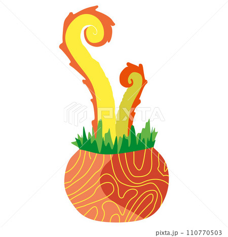 Cartoon fantasy alien Plant in Flower pot. Vector nature element illustration Isolated on white background. Floral Flat design art, Monster color Fantastic Botany character for App, Book, Card, Print Cartoon fantasy alien Plant in Flower pot. Vector nature element illustration Isolated on white background. Floral Flat design art, Monster color Fantastic Botany character for App, Book, Card, Print 110770503