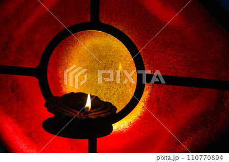 Oil Lamp in the Temple 110770894