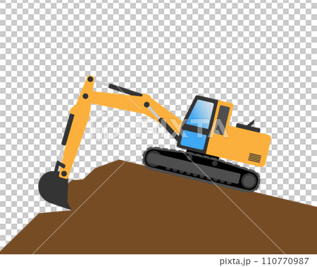 用挖土機車進行挖土工作 用挖土機車進行挖土工作 110770987