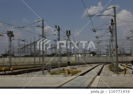 Metro Train station Hyderabad India 110771439