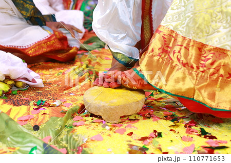 Prayer at Traditional Hindu wedding ceremony Prayer at Traditional Hindu wedding ceremony 110771653