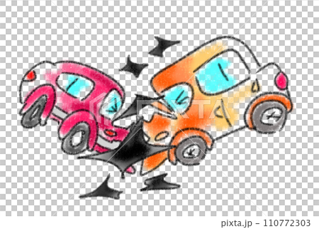 正面衝突した車 正面衝突した車 110772303