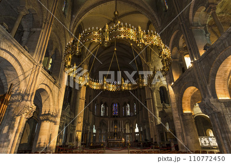 interiors and details of Saint Remi basilica, Reims, France 110772450