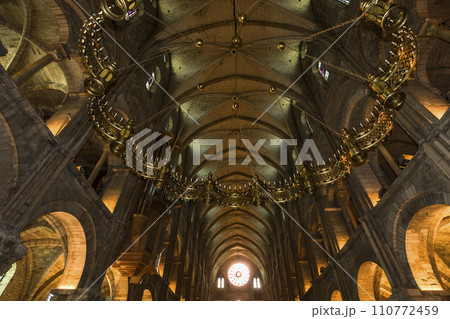 interiors and details of Saint Remi basilica, Reims, France 110772459