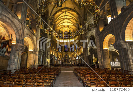 interiors and details of Saint Remi basilica, Reims, France 110772460