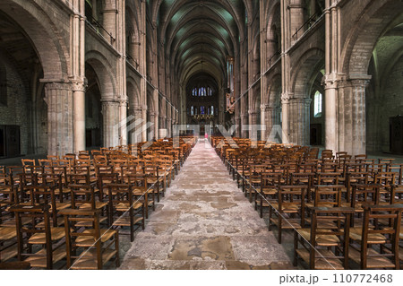 interiors and details of Saint Remi basilica, Reims, France 110772468