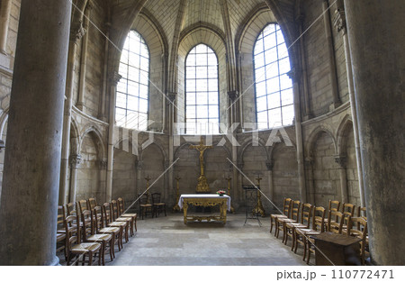 interiors and details of Saint Remi basilica, Reims, France 110772471