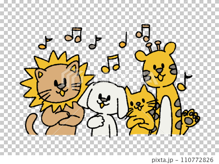 Illustration of singing animals 110772826