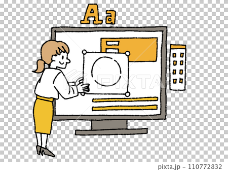 平面設計師手寫人物插畫 110772832