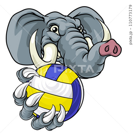 Elephant Volleyball Volley Ball Animal Mascot 110773179