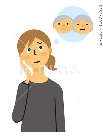 主婦　女性　ミドル　悩み　介護　ロングヘア 110773525