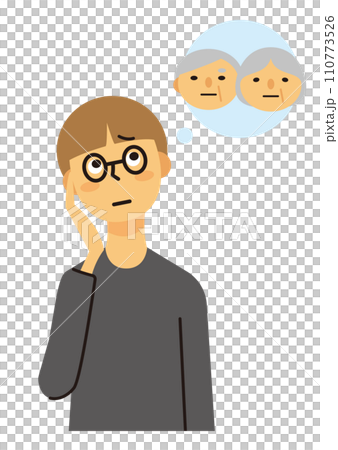 家庭主婦, 女性, 中年, 煩惱, 照顧, 短髮 110773526