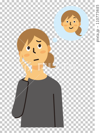 家庭主婦，女性，中年，憂慮，衰老，長髮 110773685