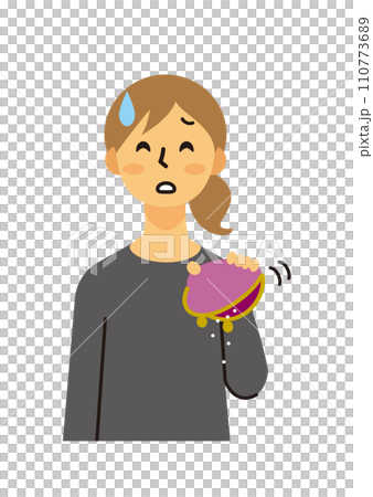 家庭主婦，女性，中年，煩惱，紅色，長髮 110773689