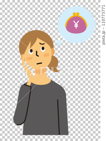 家庭主婦，女性，中年，煩惱，金錢，長髮 110773771