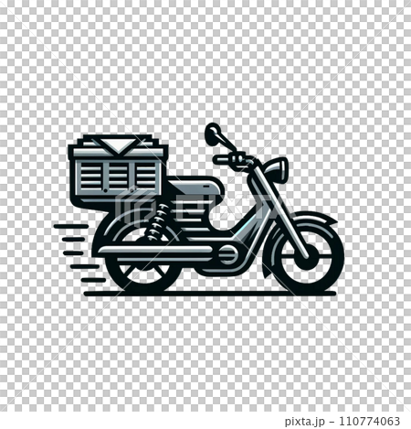 Early morning newspaper delivery bike monochrome Early morning newspaper delivery bike monochrome 110774063