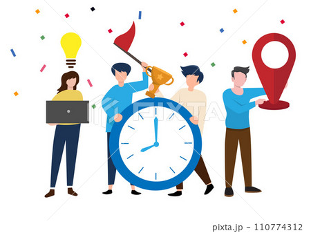 Business time management vector illustration brings success. 110774312