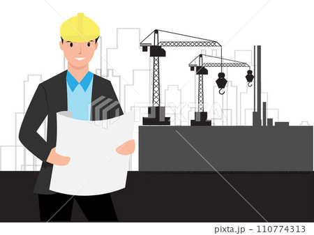 building designer Plan and design building structures such as condos, apartments, factories. Vector illustrations. building designer Plan and design building structures such as condos, apartments, factories. Vector illustrations. 110774313