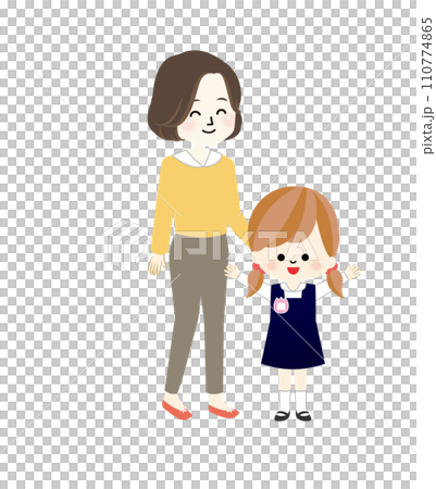 子供を見守るお母さん 110774865