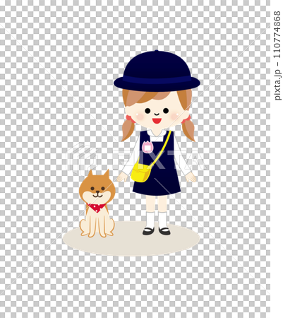 有狗的幼兒園女孩 110774868