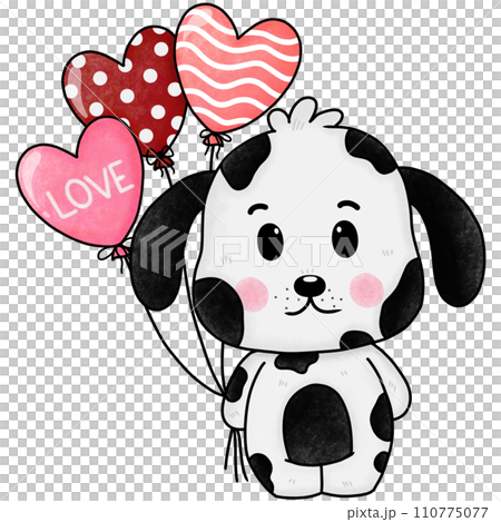 Cute dog valentine 110775077