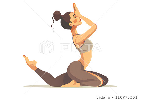 ヨガをする女性のいろんなポーズ 110775361