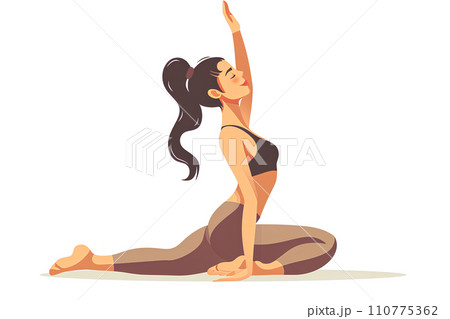 ヨガをする女性のいろんなポーズ 110775362