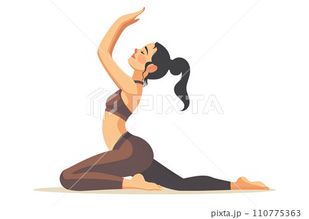 ヨガをする女性のいろんなポーズ 110775363