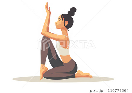 ヨガをする女性のいろんなポーズ 110775364