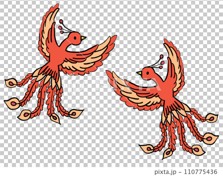 Cute phoenix flapping its wings 110775436