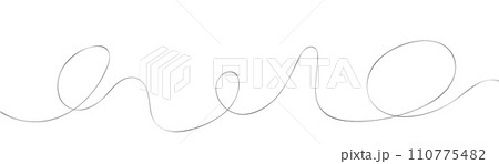 Thin wavy line pattern with flowing curves, undulating abstract background. Squiggle design for subtle. Flat vector illustration isolated on white background. 110775482