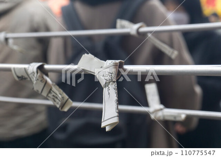 お神籤を結ぶ　お神籤掛け 110775547