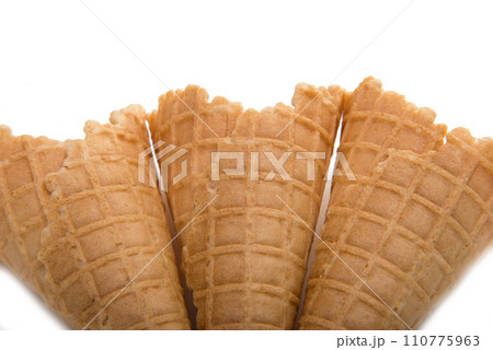 waffle cone isolted on the white. waffle for ice cream waffle cone isolted on the white. waffle for ice cream 110775963