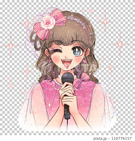 閃閃發光最喜歡的偶像/復古風格漫畫插畫 110776157