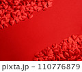 red hearts on red background 110776879
