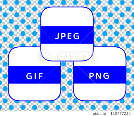 Image file extensions used on the web: 3 types (blue) 110777236