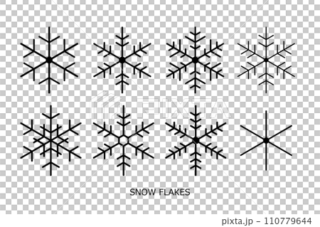 Thin snowflake set background transparent Thin snowflake set background transparent 110779644