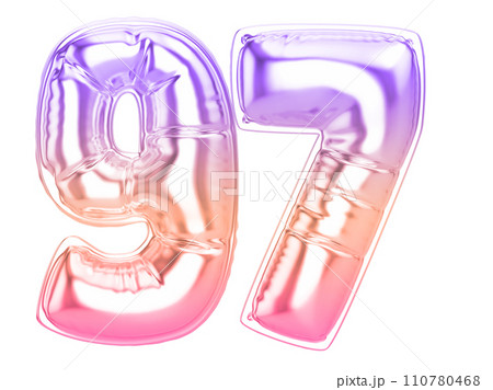 Balloon Number 3D Rendering 110780468