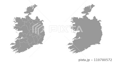 Ireland gray map with counties. Vector illustration. Ireland gray map with counties. Vector illustration. 110780572