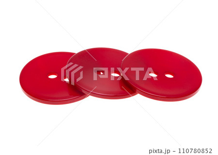 big red buttons isolated 110780852