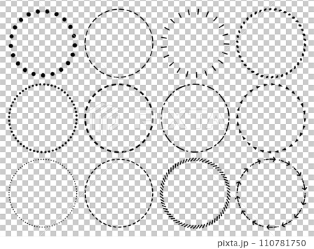 Hand-drawn style ring frame set Hand-drawn style ring frame set 110781750