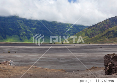Volcanic landscape in the crater of Mount Bromo, Java, Indonesia 110781990