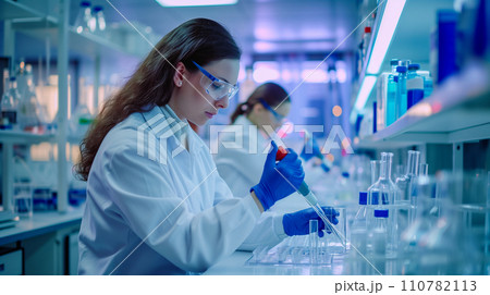DNAとグローバルを背景とした先進医療・遠隔治療のイメージ 先進技術を使った新しい治療法。AI画像 DNAとグローバルを背景とした先進医療・遠隔治療のイメージ 先進技術を使った新しい治療法。AI画像 110782113