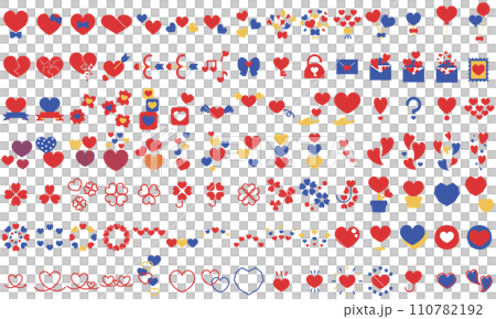 カラフルハートのシンプルアイコンセット 110782192