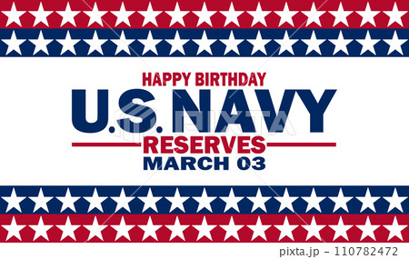 Happy Birthday US Navy Reserves Vector Template...のイラスト素材 [110782472 ...